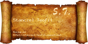 Stanczel Teofil névjegykártya